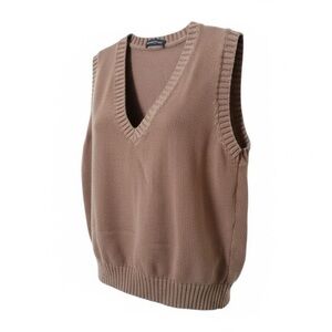 Brandy Melville Brown V Neck Knit Sweater Vest (One size)